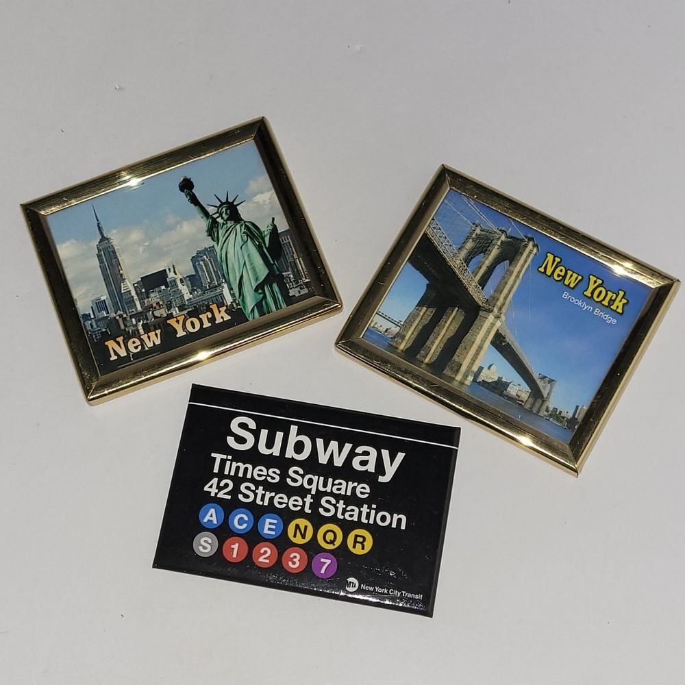 3 New York Souvenir Photo Frame Magnets